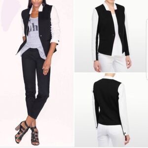 NYDJ black white contrast pointe blazer NWOT